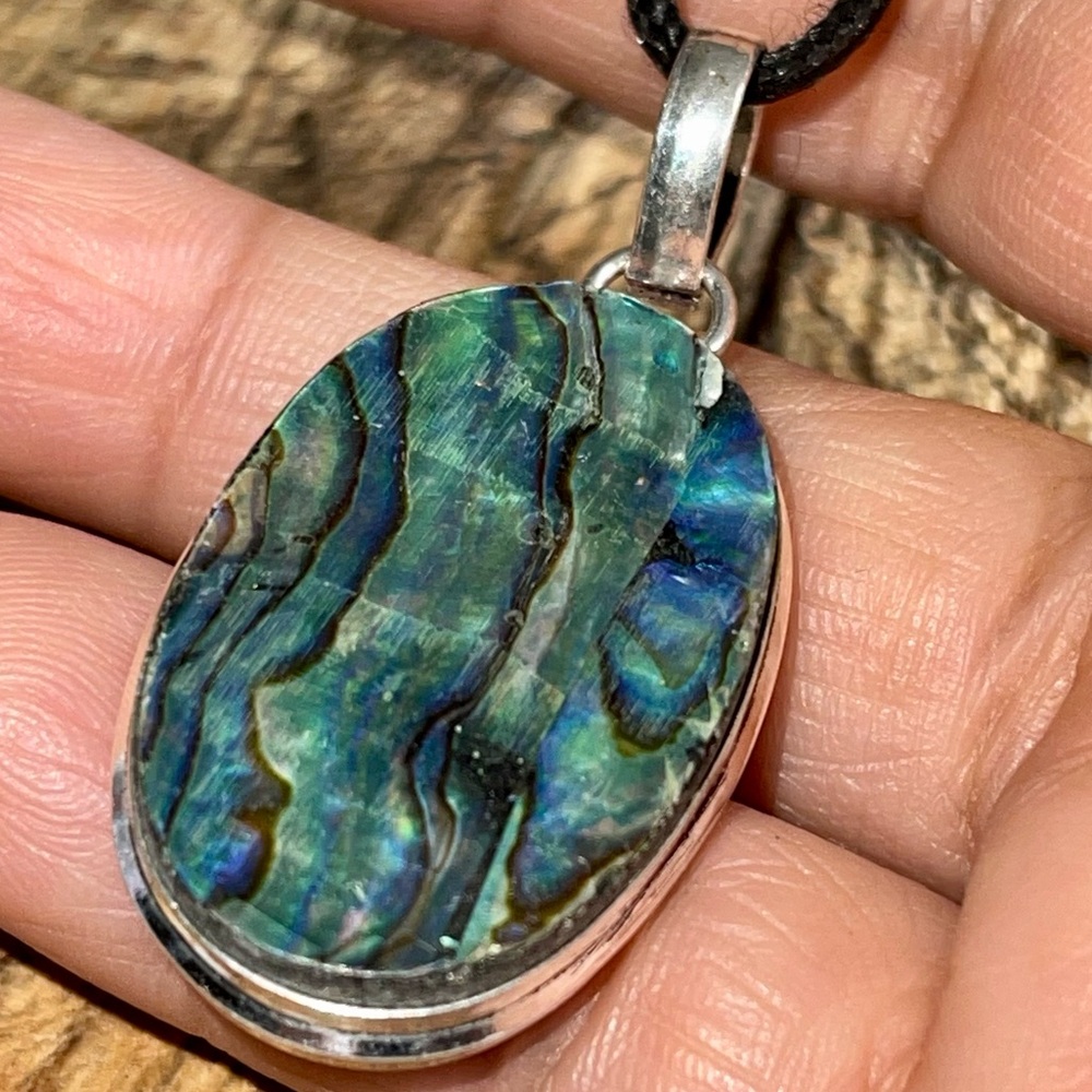 Iridescent Abalone Shell Pendant 1 7/8” - Picture 13 of 17